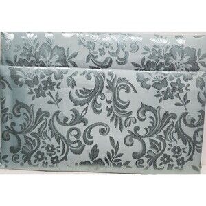 Fabric Tablecloth,52"x70"Rectangle,DAMASK FLOWERS ON MINERAL BLUISH,CHARLOTTE,AL